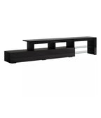LED Entertainment Unit TV Cabinet with Drawers 215cm Black