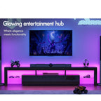 Black TV Unit High Gloss Finish with Drawer – 190cm