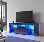 Modern Entertainment Unit TV Cabinet LED 130cm Black Gloss Finish