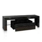 Modern Entertainment Unit TV Cabinet LED 130cm Black Gloss Finish