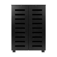 Load image into Gallery viewer, Modern Black 2 Doors Shoes Rack Shoe Storage Cabinet Organiser Shelf
