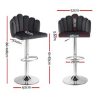Bar Stool X2 Kitchen Dining Counter Gaslift Chair Adjustable Velvet Grey