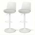 Artiss 2x Bar Stools Kitchen Swivel Gas Lift Counter Dining Chair Curved White