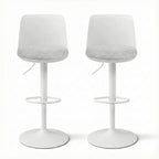 Artiss 2x Bar Stools Kitchen Swivel Gas Lift Counter Dining Chair Curved White
