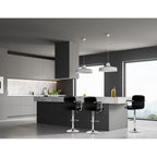 2x Bar Stools Leather Gas Lift w/Armrest Black