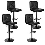 Modern 4x Bar Stools Gas Lift Leather Chair Black