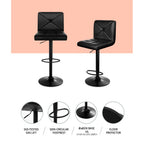 Modern 4x Bar Stools Gas Lift Leather Chair Black