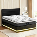 Bed with mattress RGB LED Queen Bed Frame with 32cm Giselle Mattress Set