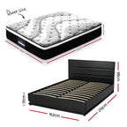 Bed with mattress RGB LED Queen Bed Frame with 32cm Giselle Mattress Set
