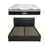 Bed with mattress RGB LED Queen Bed Frame with 32cm Giselle Mattress Set