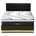 Bed with mattress RGB LED Queen Bed Frame with 32cm Giselle Mattress Set