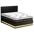 Bed with mattress RGB LED Queen Bed Frame with 32cm Giselle Mattress Set