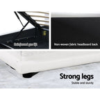 White LED Bed Frame Queen Size LED Gas Lift White