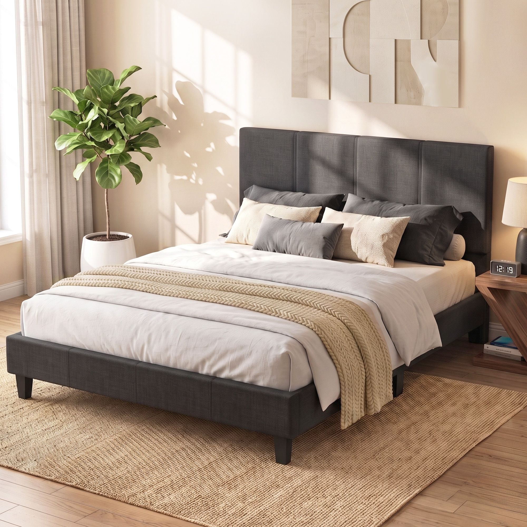 Bed Frame Queen Size Charcoal NEO