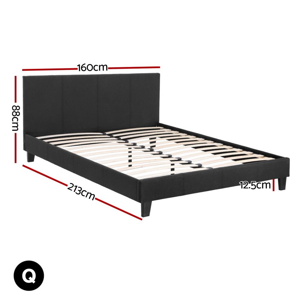 Bed Frame Queen Size Charcoal NEO
