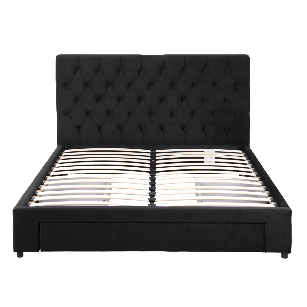 Queen Bed Frame Storage Charging Station Upholstered 3 Drawers USB Type-C
