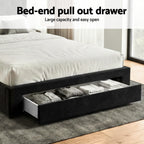 Queen Bed Frame Storage Charging Station Upholstered 3 Drawers USB Type-C