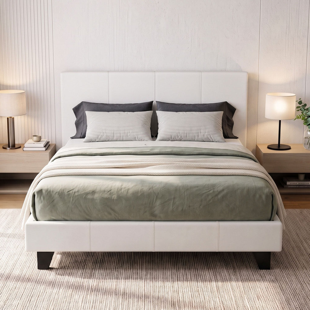 Bed Frame Queen Size White NEO