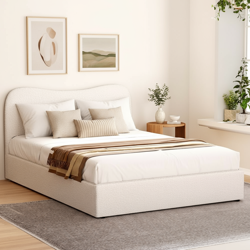 Bed Frame Queen Size Boucle DARA