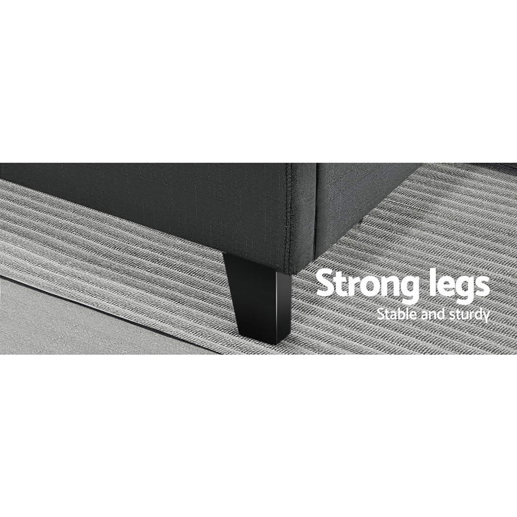 Bed Frame Queen Size Charcoal TINO