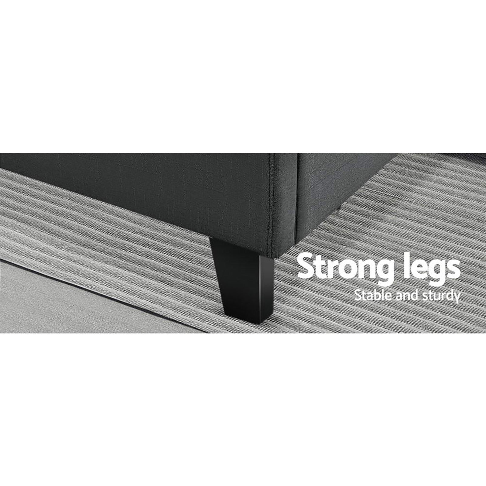Bed Frame Queen Size Charcoal TINO