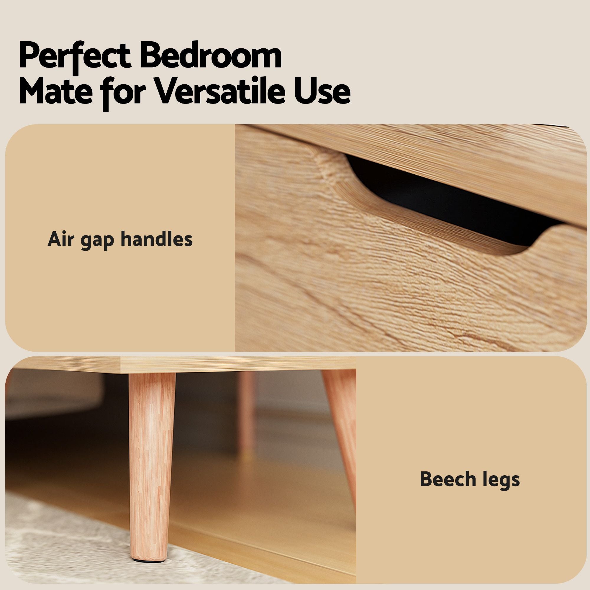 Double Bed Frame with Storage and Bedside Table Set Tufted Linen Gas Lift Bed Base and 2-Drawer Nightstand