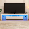 White TV Unit High Gloss Finish with Drawer – 190cm