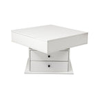 Lift Top Coffee Table Centre Table with Rotating Top Hidden Storage White