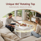 Lift Top Coffee Table Centre Table with Rotating Top Hidden Storage White