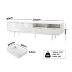 Modern  TV Unit Entertainment Unit Storage Cabinet Drawer 200cm White