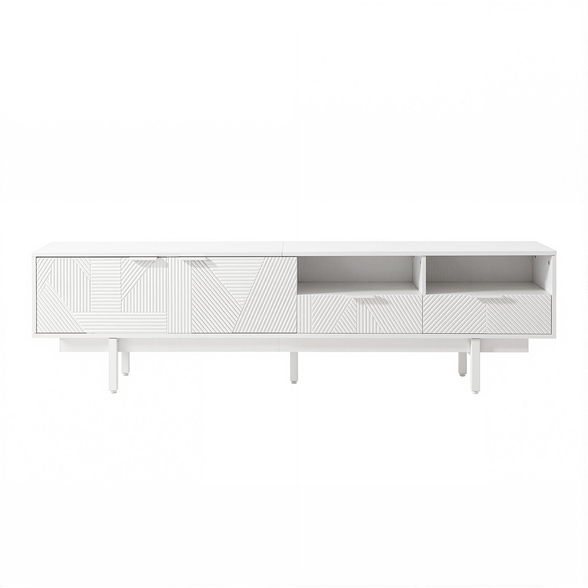 Modern  TV Unit Entertainment Unit Storage Cabinet Drawer 200cm White