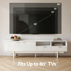 Modern  TV Unit Entertainment Unit Storage Cabinet Drawer 200cm White
