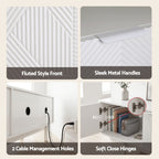 Modern  TV Unit Entertainment Unit Storage Cabinet Drawer 200cm White