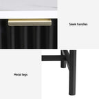 2x Bedside Table 2 Drawers - Black