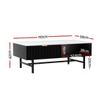 Modern Coffee Table Drawer Storage Drawer Black
