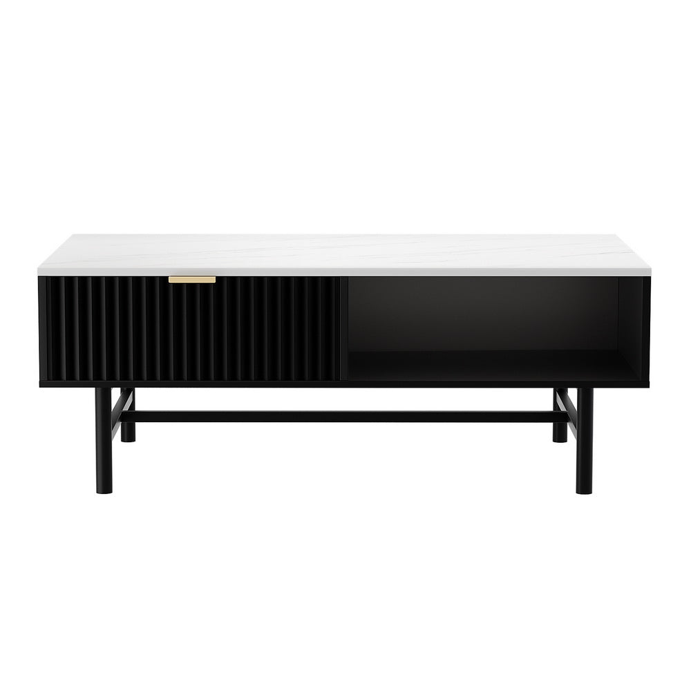 Modern Coffee Table Drawer Storage Drawer Black
