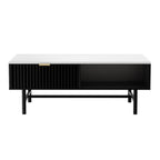 Modern Coffee Table Drawer Storage Drawer Black