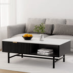 Modern Coffee Table Drawer Storage Drawer Black