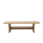 Modern Coffee Table Center Table with 2-Tier Open Storage Shelf Wood
