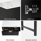 Artiss TV Unit & Coffee Table Set Storage Shelf Black