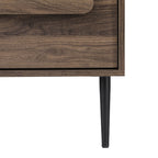 Bedside Table Nightstand 2 Drawers - Walnut