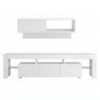 Artiss LED TV Unit & Coffee Table Set Storage Cabinet White