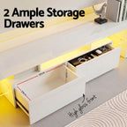 Artiss LED TV Unit & Coffee Table Set Storage Cabinet White