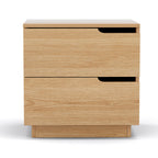 Bedside Table 2 Drawers Nightstand Pine