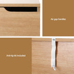 Bedside Table 2 Drawers Nightstand Pine