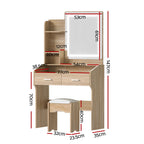Artiss Dressing Table Set Stool Led Wood