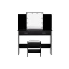 Artiss Dressing Table Set Stool 10 Led Bulbs Black Dulcea