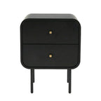 Bedside Table 2 Drawers Side End Table Nightstand Black