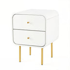 Bedside Table 2 Drawers Side End Table Nightstand White
