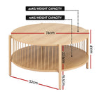 Coffee Table 2-Tier Round Wood